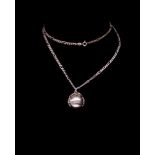 Sterling silver photo ball pendant on chain
