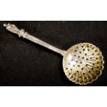 Victorian sterling silver sifter spoon