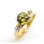 Golden Sapphire set 18ct two tone gold ring