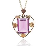 Early 20th C. heart pendant on chain