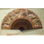 Good Chinese framed hand painted fan