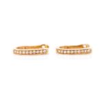 Diamond and 18ct rose gold huggie earrings