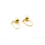 Yellow gold ball finial earrings