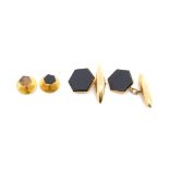Australian onyx and 9ct yellow gold cufflinks and