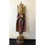 Burmese carved timber Jambupati style Buddha