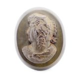 Victorian Vulcanite cameo brooch