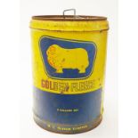 Vintage five gallon Golden Fleece fuel tin