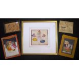 Collection five framed Indian Erotic images