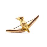 Australian 9ct rose gold kookaburra brooch