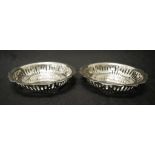 Pair Australian sterling silver bon bon dishes