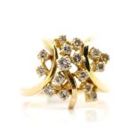 Diamond and 14ct yellow gold ring