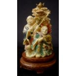 Chinese carved ivory figure of musicians