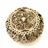 Miniature silver filigree lidded bowl