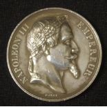 1866 French Napoleon III silver medallion