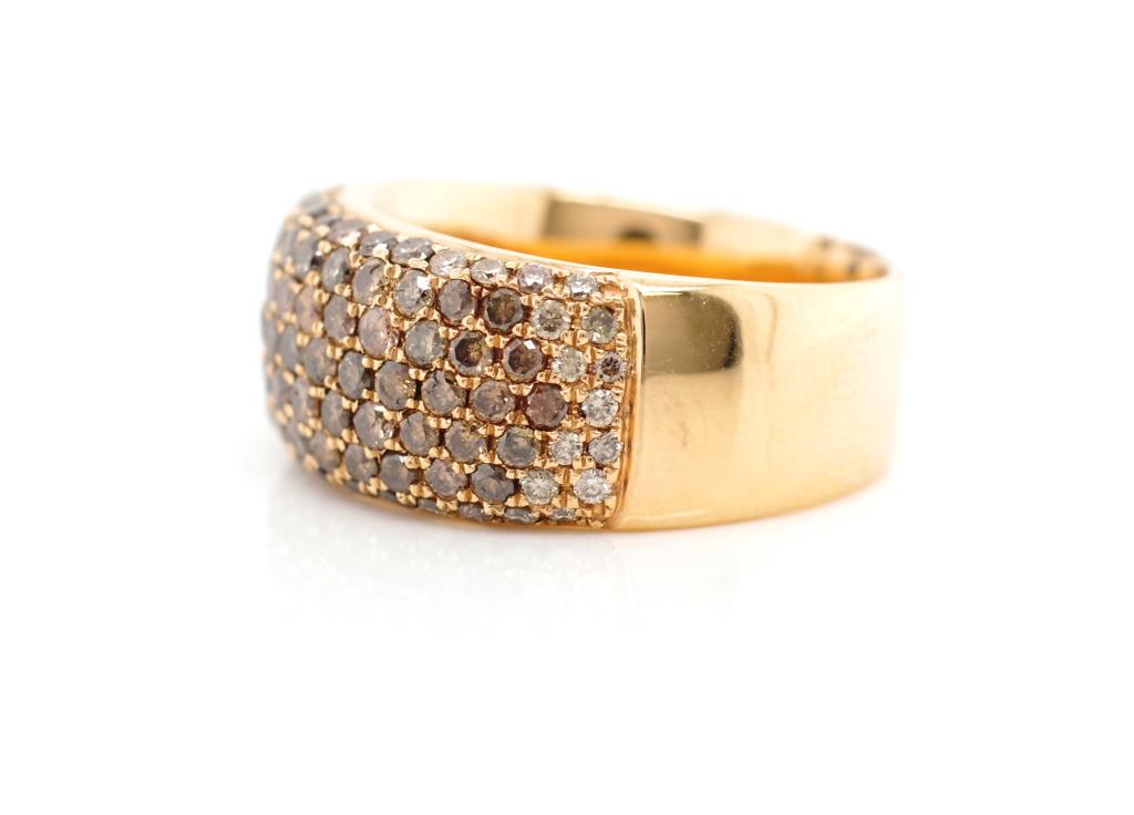 Pave set cognac diamond and 18ct rose gold ring - Image 5 of 6