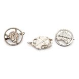 Three Antique Australian silver brooch