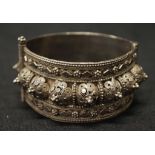 Burmese silver hinged bangle