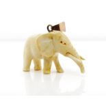 Early 20th C. carved ivory elephant pendant