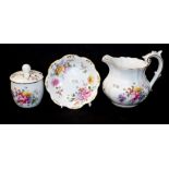 Three pieces Royal Crown Derby posies tableware