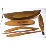 Six vintage indigenous Australian artifacts