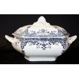 French blue and white lidded tureen
