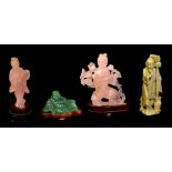 Four Chinese hard stone figures