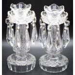 Pair of Waterford crystal lustre candlesticks