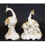 Two vintage Von Schierholz Germany porcelain birds