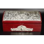 Ornate sterling silver & timber box