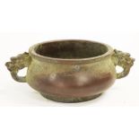Chinese bronze dragon bowl