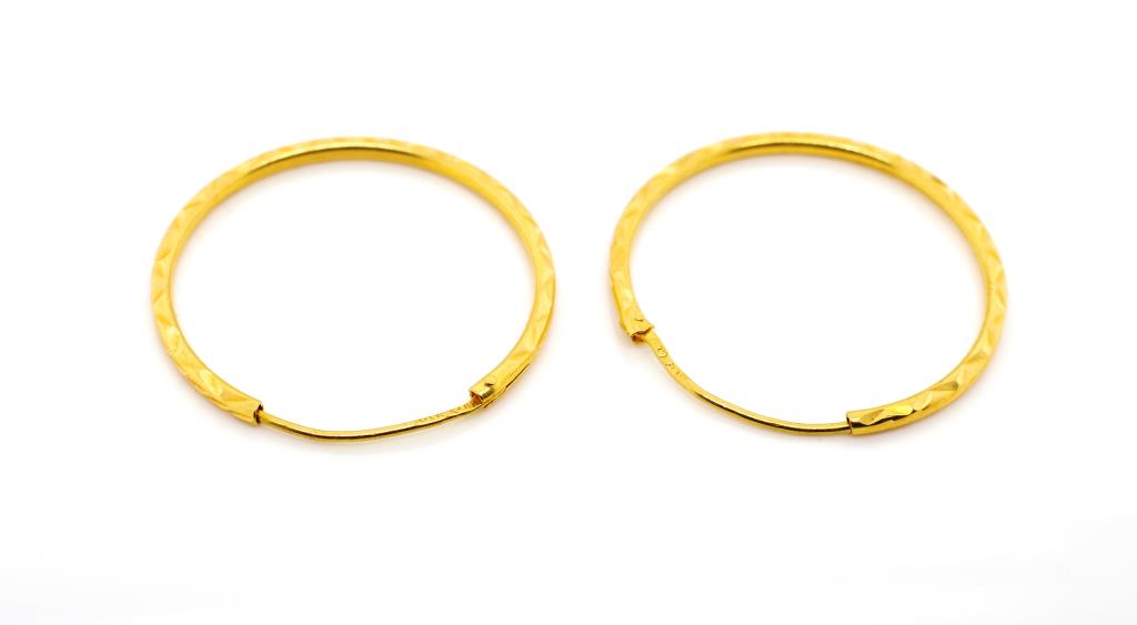 22ct yellow gold hoop earrings - Image 2 of 2