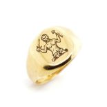 George VI 18ct yellow gold signet ring