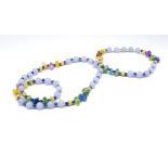 Multi gemstone beaded matinee length necklace