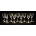 Nine Waterford 'Kenmare' liquor glasses