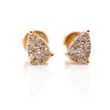 Pave diamond set 18ct rose gold stud earrings