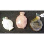 Three various Chinese snuff bottles