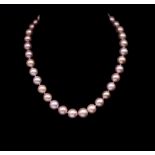 Cultured South sea lavender pearl necklace