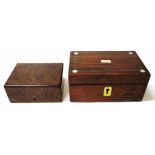 Two various vintage wooden jewellery boxes