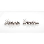 Diamond set 9ct white gold "bubble" earrings