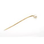 Antique French pearl and rose gold stick pin