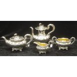 William IV 4 piece sterling silver tea/coffee set