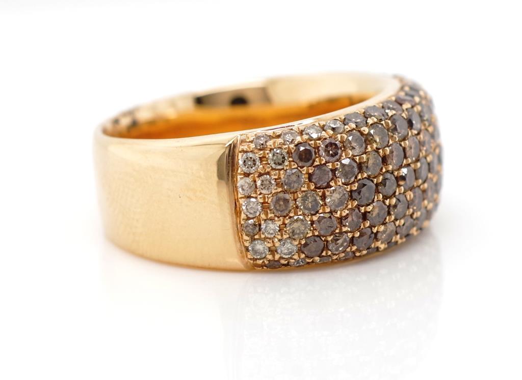 Pave set cognac diamond and 18ct rose gold ring - Image 6 of 6