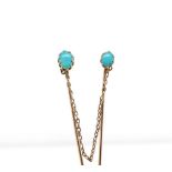 Victorian natural turquoise and rose gold pins,