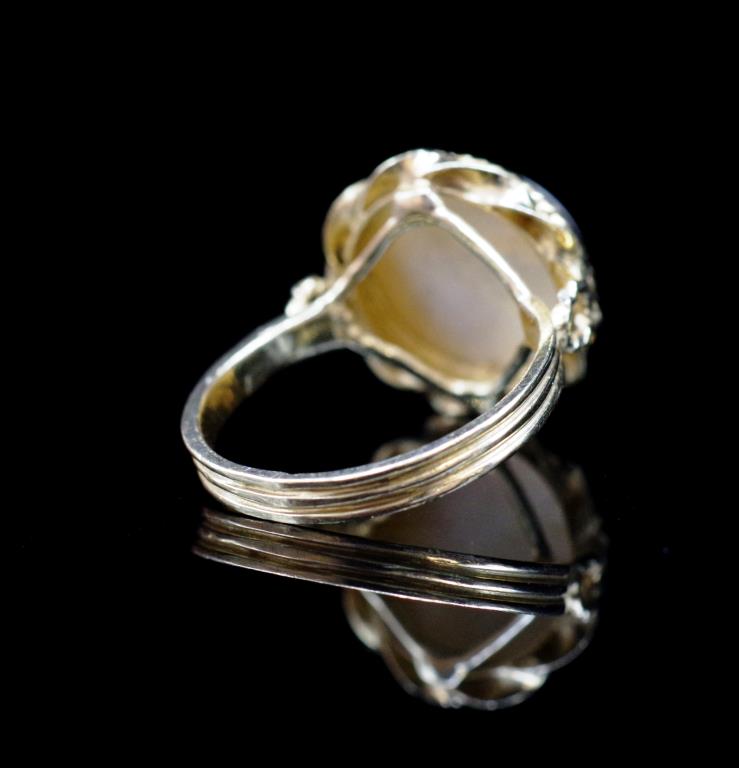 Mabe pearl and 14ct yellow gold ring - Image 3 of 3