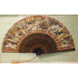 Good Chinese framed hand painted fan