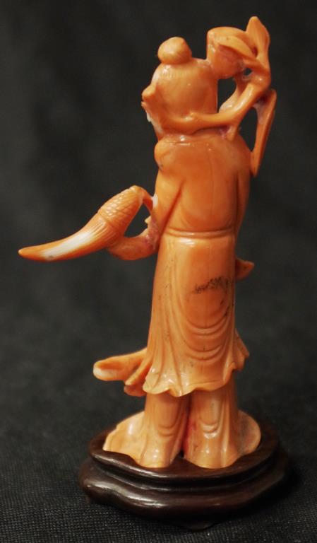 Chinese carved coral sage figure - Image 2 of 2