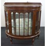 Oak demi-lune display cabinet