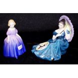 Two Royal Doulton young lady figurines