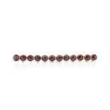 Victorian garnet and rose gold bar brooch