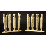 Set antique Chinese carved ivory Immortals